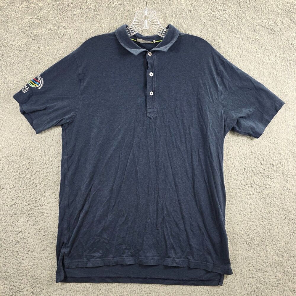TASC Performance Bamboo Polo Shirt Men' Medium Blue Dell Golf Championship